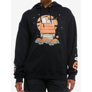 NEW Peanuts Snoopy "PUMPKIN‎ PATCH" Halloween Unisex Hoodie Kangaroo Pocket 2XL
